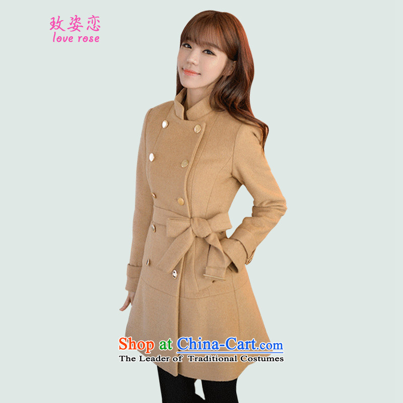 In 2014 Winter Land Gigi Lai new coats female Korea gross? version_ in winter long and Sau San-colored coat gross? coats?L