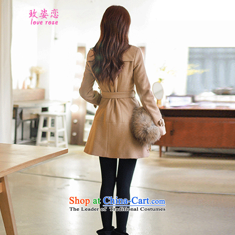 In 2014 Winter Land Gigi Lai new coats female Korea gross? version) in winter long and Sau San-colored coat coats , L, of gross? Gigi Lai land has been pressed shopping on the Internet