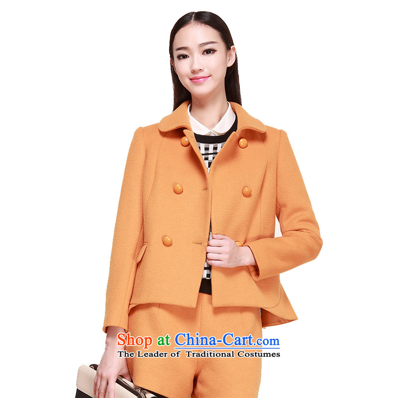 El Boothroyd 2015 winter clothing new Korean dolls collar double-long-sleeved jacket 6480947019 Yellow S, of the Kang-lai (eifini) , , , shopping on the Internet