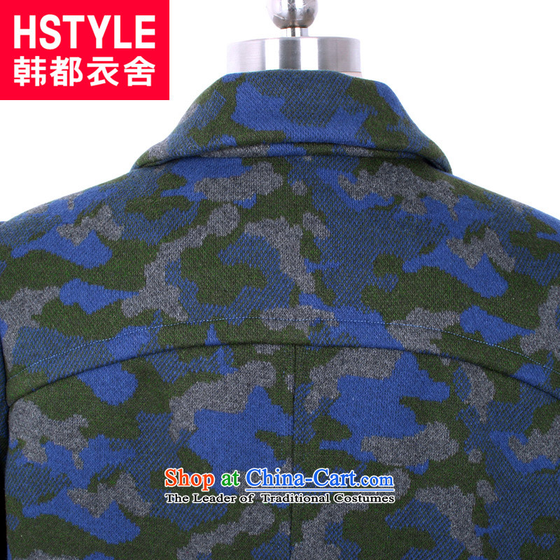 Korea has the Korean version of the Dag Hammarskjöld yi 2015 winter clothing new women camouflage stamp straight jacket OR4022?(2) gross blue , L, Korea has Yi Homes , , , shopping on the Internet