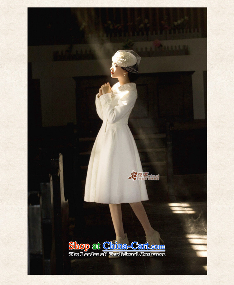 Siu Chi. Prayer .2015 autumn and winter load new retro lace lapel long thick wool a wool coat jacket pearl white L pre-sale 5-30 days) Picture, prices, brand platters! The elections are supplied in the national character of distribution, so action, buy now enjoy more preferential! As soon as possible.