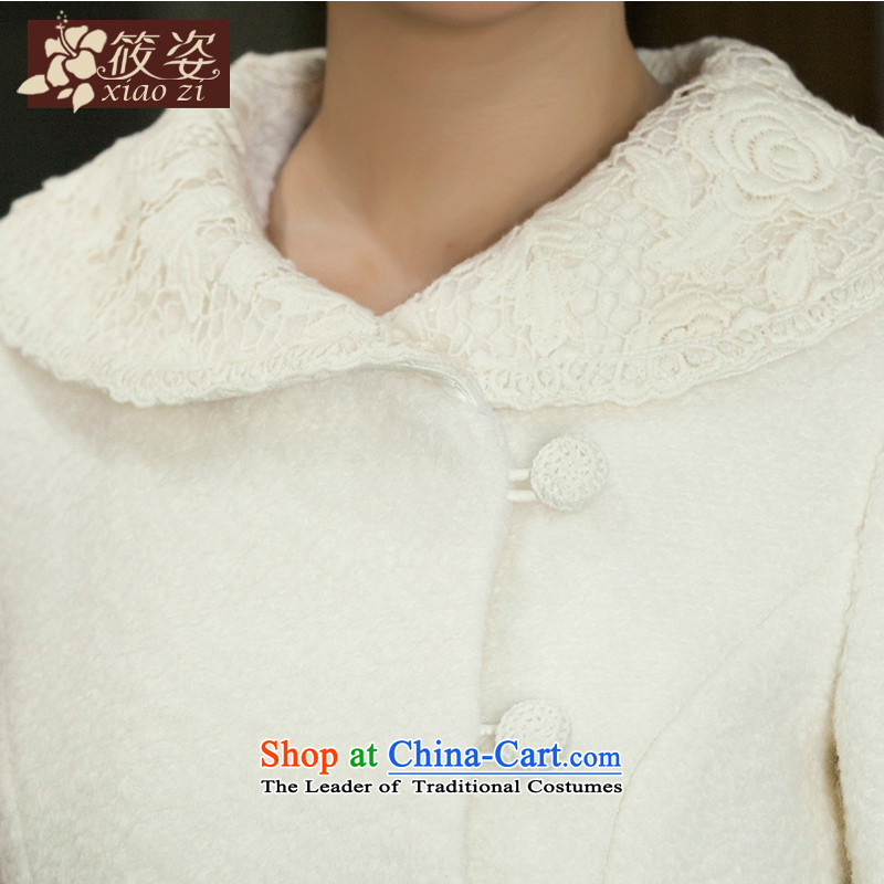Siu Chi. Prayer .2015 autumn and winter load new retro lace lapel long thick wool a wool coat jacket pearl white L pre-sale days), 5-30 postures (xiaozi SMHF) , , , shopping on the Internet