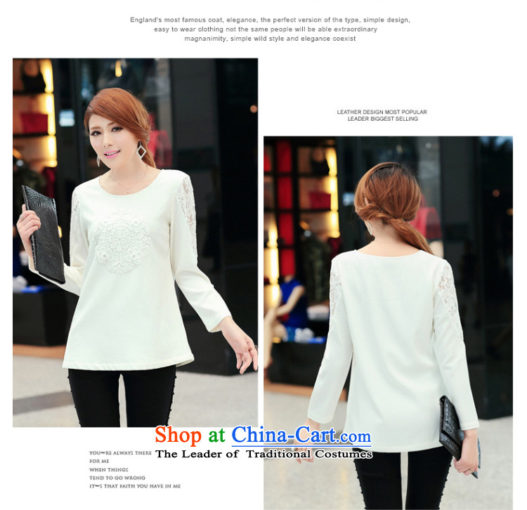 Of staff to increase the burden of 200 women thick mm2014 code load spring and autumn lace stitching long-sleeved T-shirt S1695 shirt, forming loose white 4XL Photo, prices, brand platters! The elections are supplied in the national character of distribution, so action, buy now enjoy more preferential! As soon as possible.