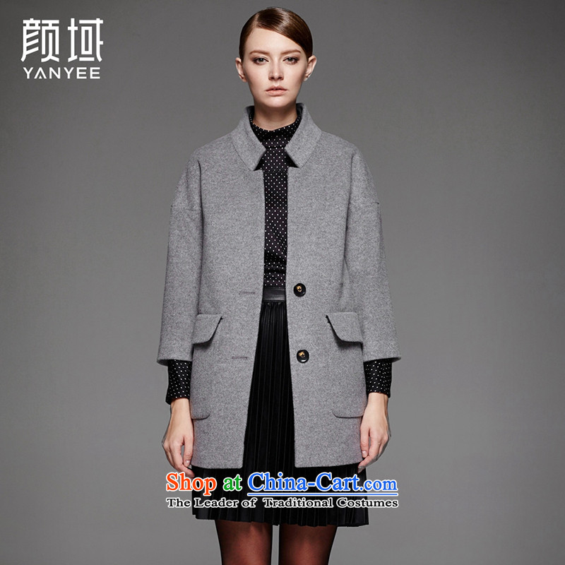 Mr NGAN domain 2015 autumn and winter new stylish graphics thin collar-woolen coat in the auricle of gross?04W4540 jacket?gray?S_36?