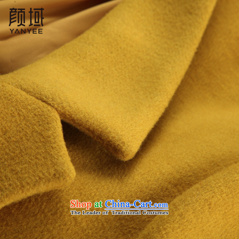 Mr NGAN domain 2015 autumn and winter new women's handsome lapel balangjie-woolen coat in the long hair of Sau San? 04W4549 jacket yellow S/36, Ngan domain (YANYEE) , , , shopping on the Internet