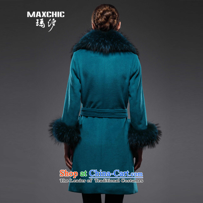 Marguerite Hsichih maxchic 2015 autumn and winter clothing for long-sleeved blouses and nuclear-Nagymaros alpaca wool for coats Female 12582 LSI 12582 LSI? blue XL, Princess (maxchic Hsichih shopping on the Internet has been pressed.)