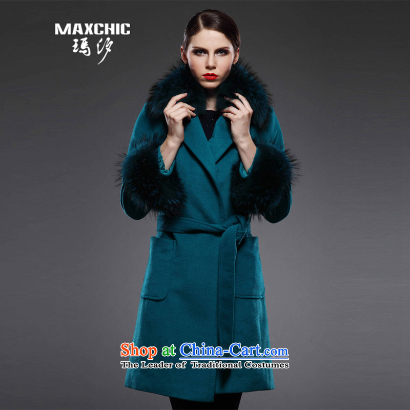 Marguerite Hsichih maxchic 2015 autumn and winter clothing for long-sleeved blouses and nuclear-Nagymaros alpaca wool for coats Female 12582 LSI 12582 LSI? blue XL, Princess (maxchic Hsichih shopping on the Internet has been pressed.)