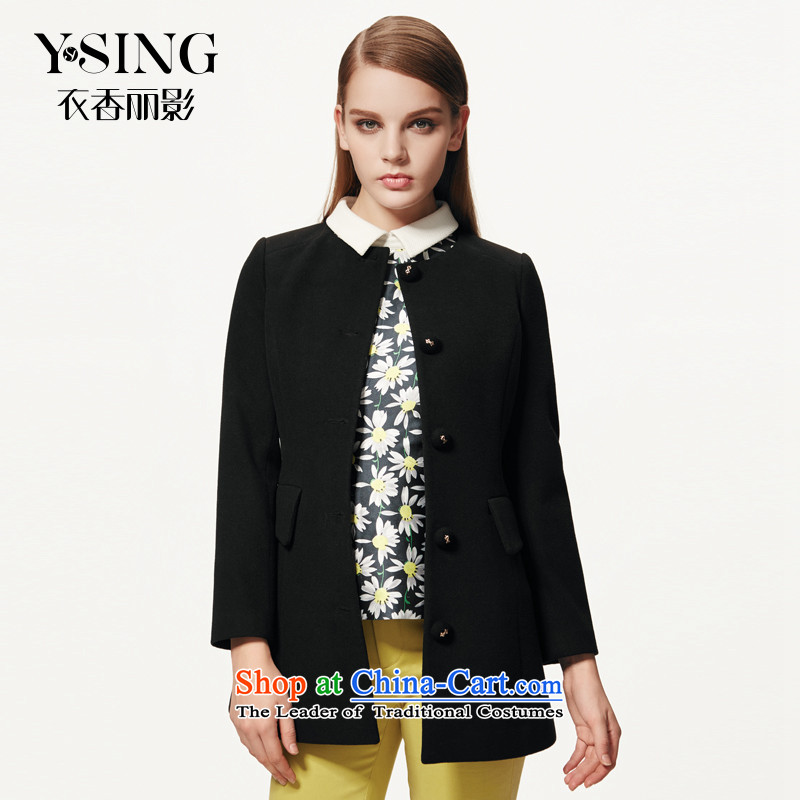 Hong Lai Ying 2015 winter new stylish Western Sau San simple big fan in the long hair? jacket 9488221 Black _91_L