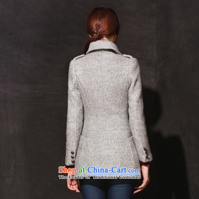 The new maximum code XZOO2015 European and American girl in the jacket long wool a wool coat YZ130AA55CN YZ130A 155/S gray 80 catty - 95 catty ,xzoo,,, shopping on the Internet