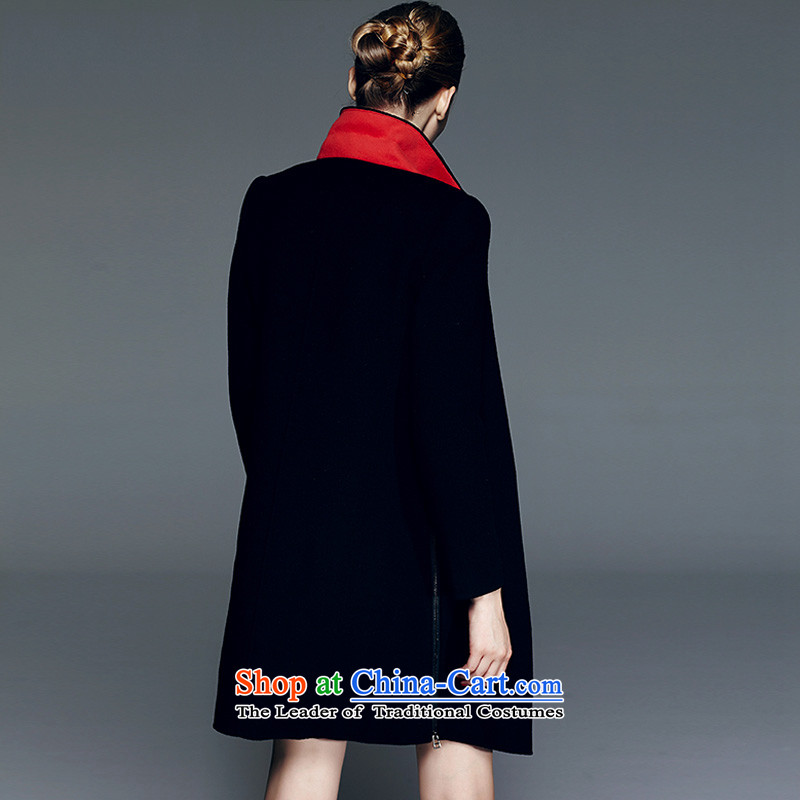 Labortex Card 2015 autumn and winter knocked color stitching wool coat jacket in long?) Black , L Labortex Card (marc rebecca) , , , shopping on the Internet