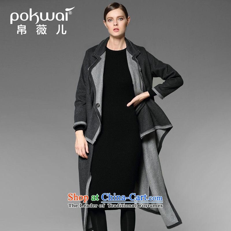 The Hon Audrey Eu Yuet-yung _pokwai_ Friendship 2014 autumn and winter new a wool coat gross?S gray jacket