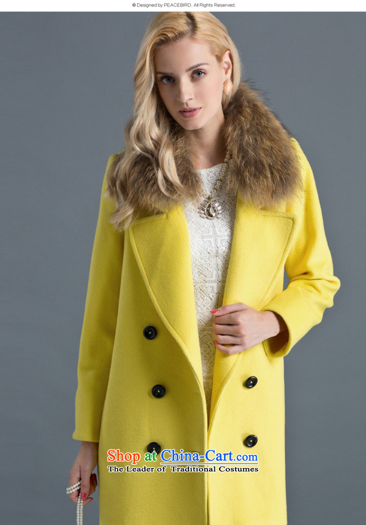 [ New shining peacebird women's health roll collar for coats A4AA44349 gross Yellow M picture, prices, brand platters! The elections are supplied in the national character of distribution, so action, buy now enjoy more preferential! As soon as possible.