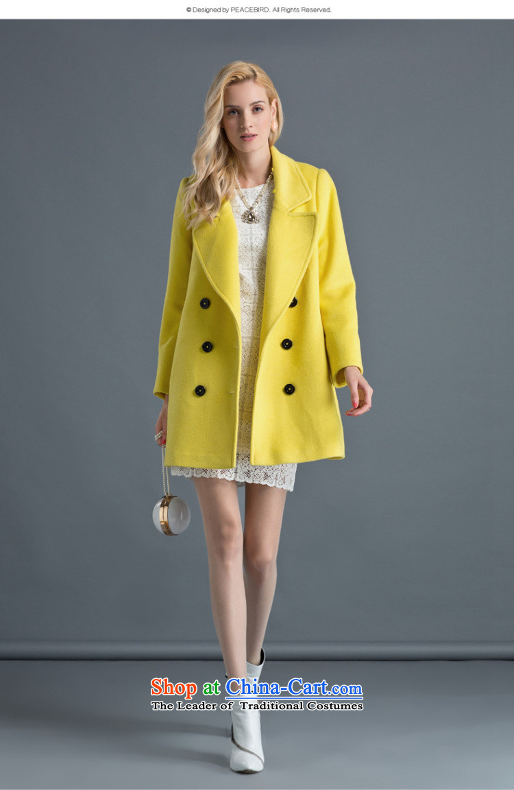 [ New shining peacebird women's health roll collar for coats A4AA44349 gross Yellow M picture, prices, brand platters! The elections are supplied in the national character of distribution, so action, buy now enjoy more preferential! As soon as possible.