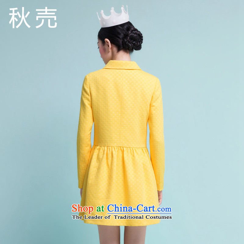 (2 7 fold )qiumai 売 autumn 2015 winter clothing new liberal, reverse collar sweet wind jacket 5440410018 Yellow M 売 autumn (QIUMAI DESIGN , , , shopping on the Internet