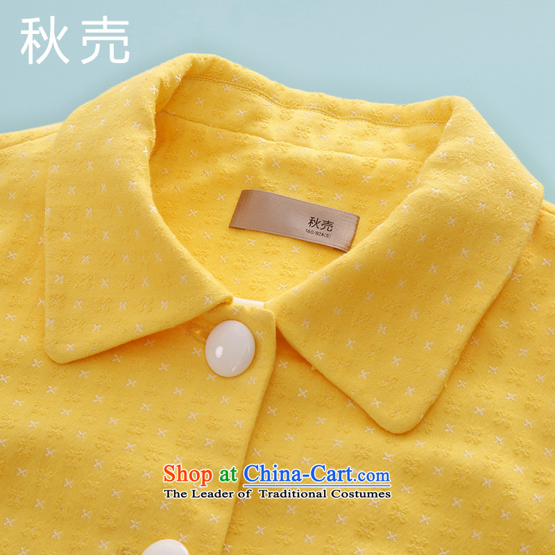 (2 7 fold )qiumai 売 autumn 2015 winter clothing new liberal, reverse collar sweet wind jacket 5440410018 Yellow M 売 autumn (QIUMAI DESIGN , , , shopping on the Internet