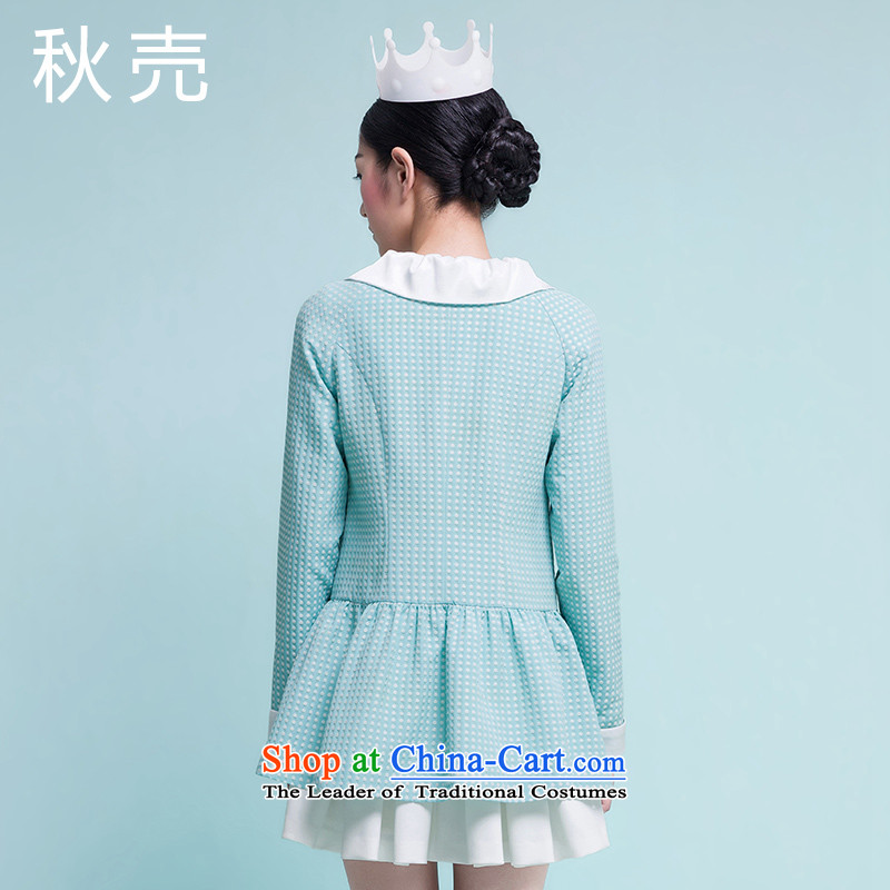 (2 7 fold )qiumai 売 autumn 2015 winter clothing New Wave point for the Changfeng omelet jacket 5440410017 light blue autumn 売 (QIUMAI XS, DESIGN , , , shopping on the Internet