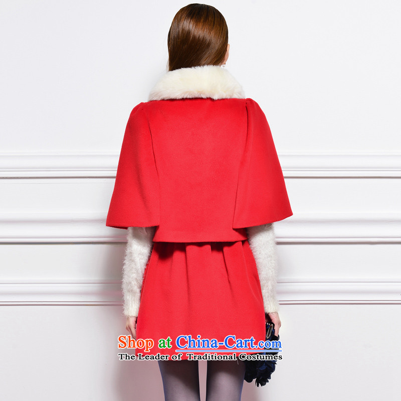 The Champs Elysees shadow cloak? jacket women 2015 gross winter clothing new Korean version of long wool a wool coat temperament elegant red M Heung-shadow style (XIANGYING) , , , shopping on the Internet