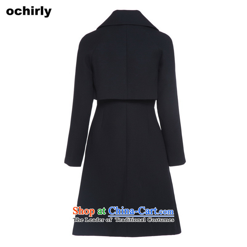 The new Europe, ochirly women leave two lapel long loose hair? overcoat 1143343050 Black Xs(155/80a), Europe, 090 (ochirly) , , , shopping on the Internet