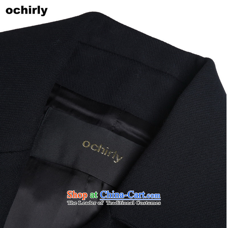 The new Europe, ochirly women leave two lapel long loose hair? overcoat 1143343050 Black Xs(155/80a), Europe, 090 (ochirly) , , , shopping on the Internet