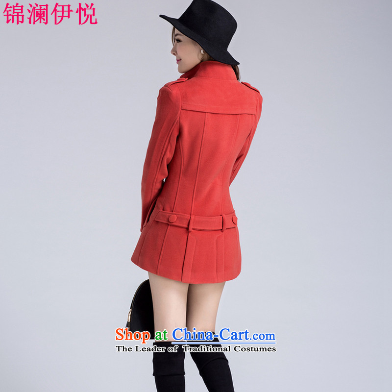 The world of Kam Yuet 2014 Korean autumn and winter new new product, double-ni-coats gross? jacket irregular OL commuter in long hair? The green jacket , L'Yue , , , Kam world shopping on the Internet