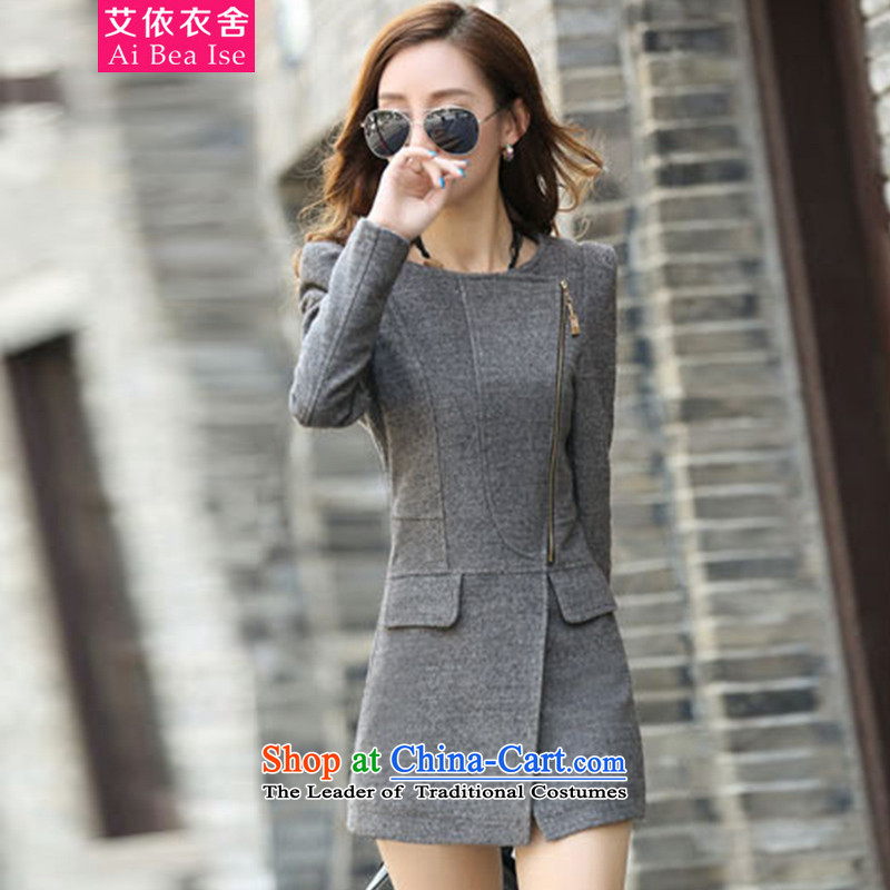 Ms Audrey EU HIV better 2015 autumn and winter in new long large female Gross Gross Jacket coat it? 6838 (feed ingredients  gray trousers) XL, HIV (aiweijia Ms Audrey Eu) , , , shopping on the Internet