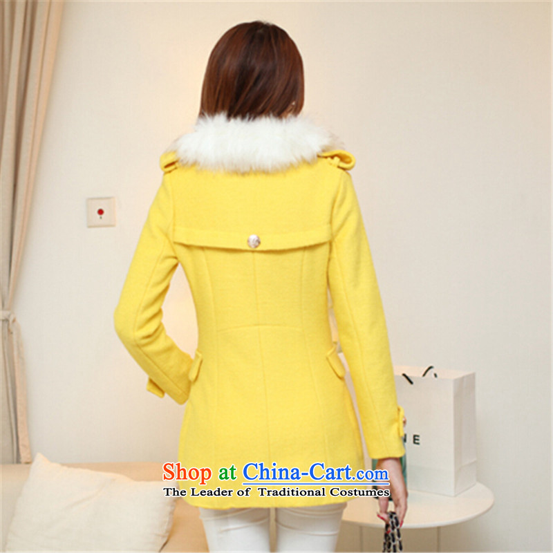 Ko Yo Yi Lin 2015 a wool coat in the chief of gross wool coat thick hair?? coats lemon yellow , L, Ko Yo Yi Lin (JIUYILIN) , , , shopping on the Internet