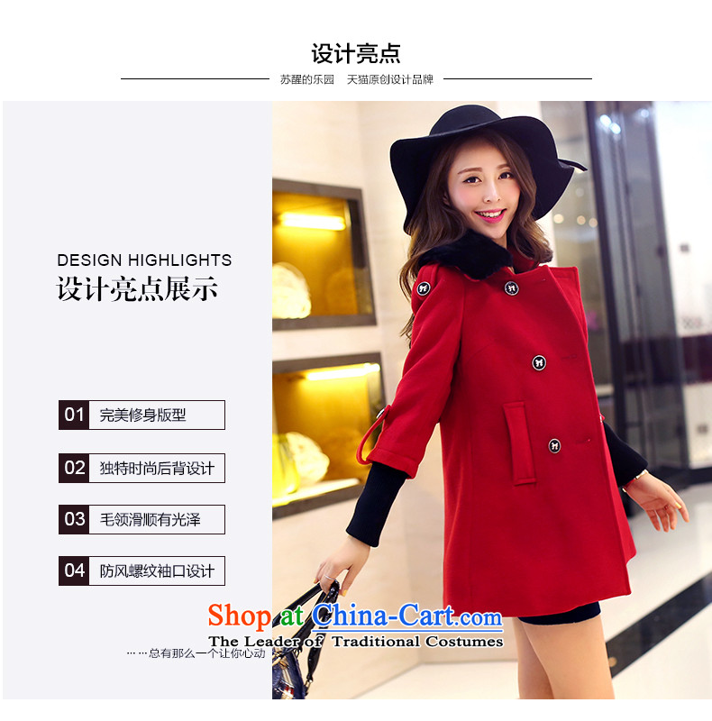 The land in the winter of 2015, new stylish cloak nagymaros for a wool coat threads of the sleeve jacket coat? female gross 6045 Red XXL picture, prices, brand platters! The elections are supplied in the national character of distribution, so action, buy now enjoy more preferential! As soon as possible.