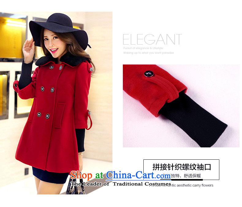 The land in the winter of 2015, new stylish cloak nagymaros for a wool coat threads of the sleeve jacket coat? female gross 6045 Red XXL picture, prices, brand platters! The elections are supplied in the national character of distribution, so action, buy now enjoy more preferential! As soon as possible.
