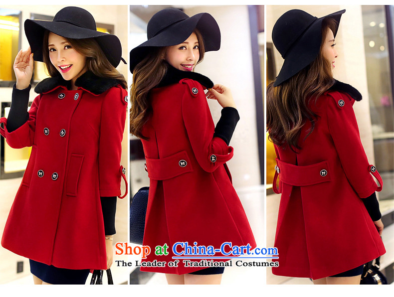 The land in the winter of 2015, new stylish cloak nagymaros for a wool coat threads of the sleeve jacket coat? female gross 6045 Red XXL picture, prices, brand platters! The elections are supplied in the national character of distribution, so action, buy now enjoy more preferential! As soon as possible.