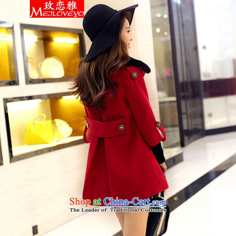 The land in the winter of 2015, new stylish cloak nagymaros for a wool coat threads of the sleeve jacket coat? female gross 6045 Red XXL, better land-ah (MEILOVEYO) , , , shopping on the Internet