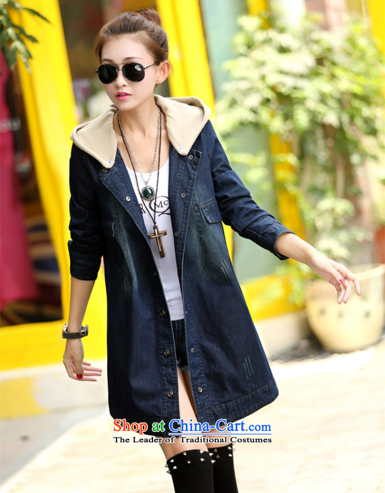 The cloud to pull in the autumn and winter long thick jeans wear loose large windbreaker female coats Blue M without lint-free size too big a small recommended to select pictures, prices, code brand platters! The elections are supplied in the national character of distribution, so action, buy now enjoy more preferential! As soon as possible.