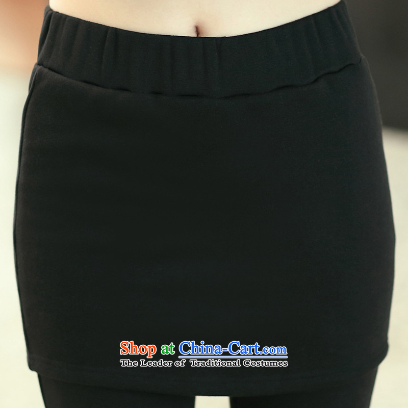 The Director of the women's xl thick mm2014 new plus lint-free, through forming the trousers trousers and skinny graphics pin package skort autumn and winter S9037  5XL Black (Director) of lint-free (smeilovly) , , , shopping on the Internet