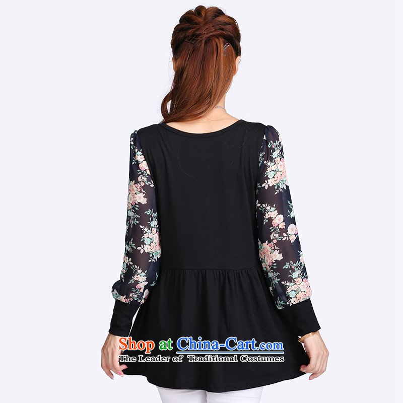 Thick mm larger women 2015 Summer new to xl thick, Hin thin tee shirt female 8704 Magic black 3XL( spring new products), Shani Flower (D'oro) sogni shopping on the Internet has been pressed.