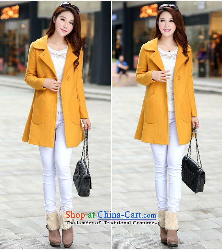 2015 Autumn and winter aimoonsa Korean version of the new roll collar double row is long wool coat? coats? female stylish temperament leisure rose M picture, prices, brand platters! The elections are supplied in the national character of distribution, so action, buy now enjoy more preferential! As soon as possible.
