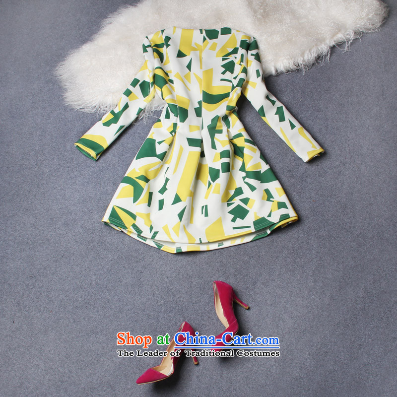 Install the latest autumn and winter feelnet2015) larger female thick Korean literature in Europe mm video thin xl dresses 2,188 large yellow green 4XL,FEELNET,,, shopping on the Internet