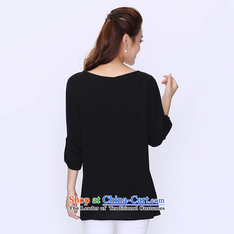 The latte macchiato, Shani to increase women's code 200 catties thick mm shirt with new video autumn thin long-sleeved T-shirt shirt black 4XL, 87.4 Shani Flower (D'oro) sogni shopping on the Internet has been pressed.