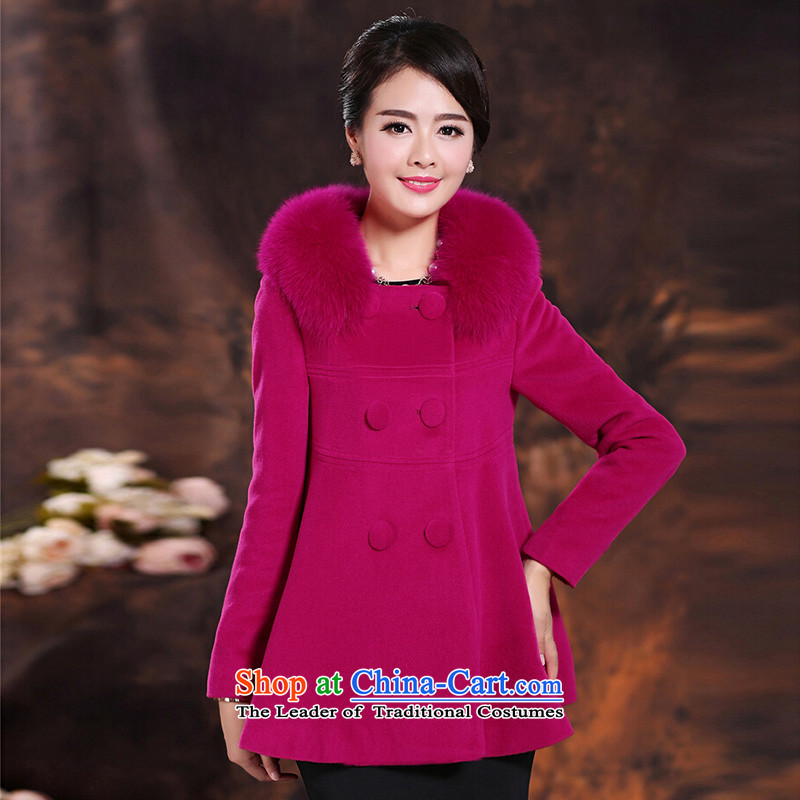 The Shek 2015 autumn and winter new Fox Gross Gross woolen coat for female large red jacket? XL, Burkina Stone (bushi) , , , shopping on the Internet