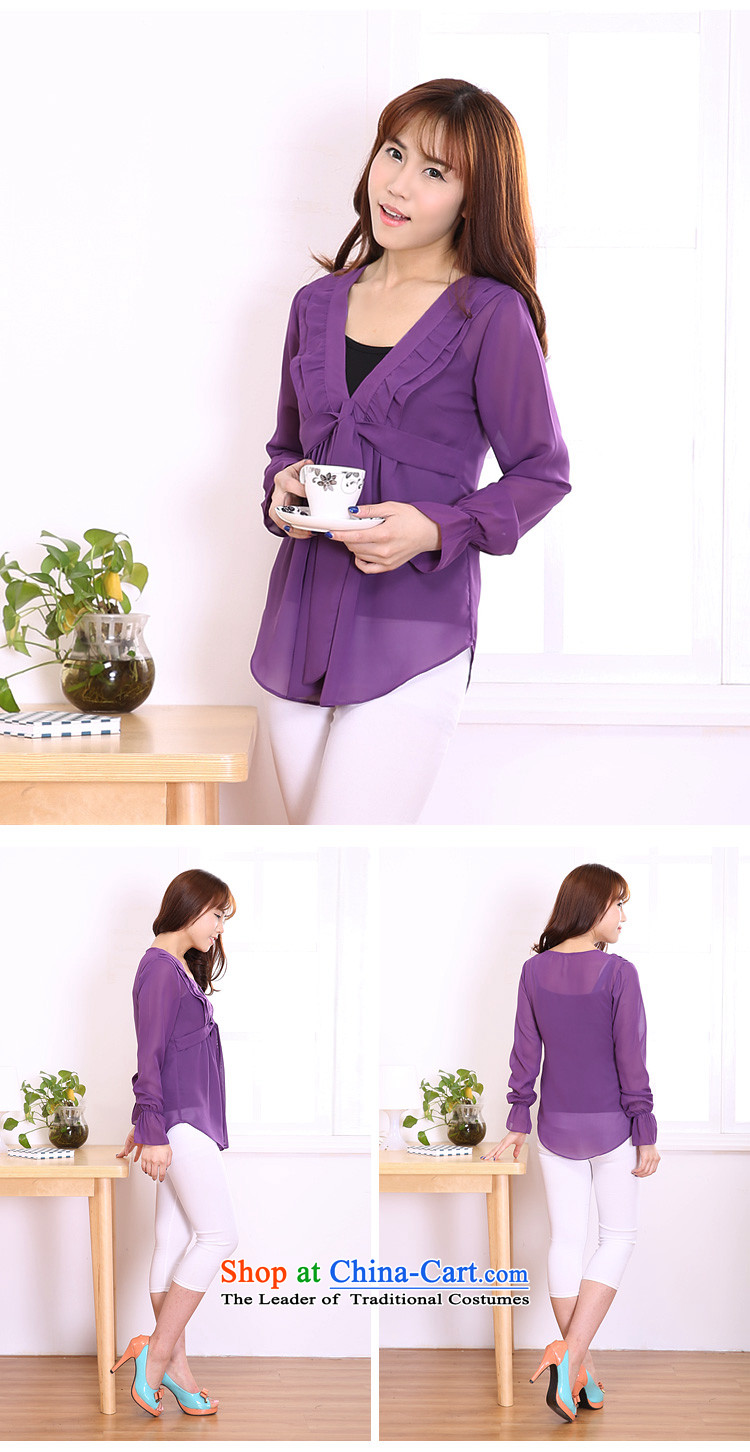 Luo Shani flower code chiffon cardigan to XL T-shirts female loose coat 3230 purple 4XL Photo, prices, brand platters! The elections are supplied in the national character of distribution, so action, buy now enjoy more preferential! As soon as possible.