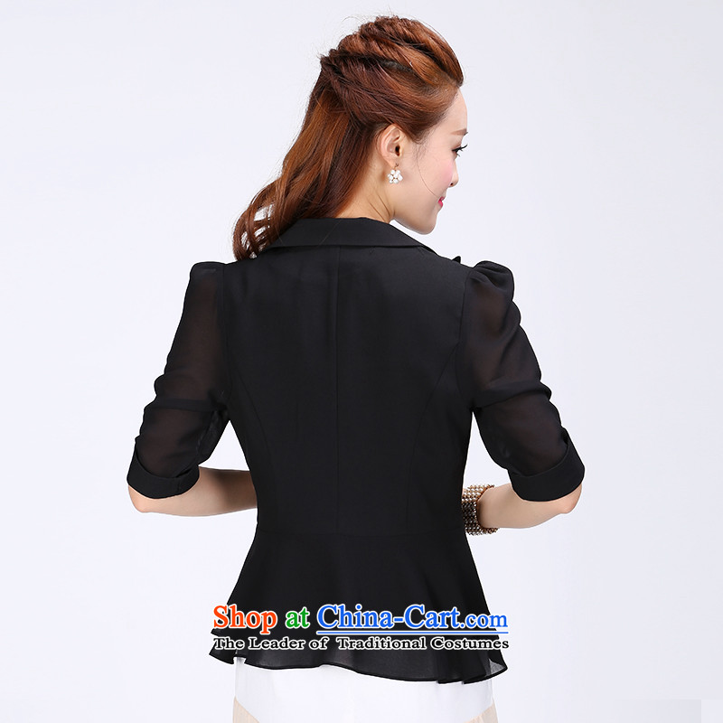 Luo Shani flower code female jackets to intensify the thick Korean version of SISTER 2015 Summer video in a small thin black 5XL, suit 773.3 Shani flower sogni (D'oro) , , , shopping on the Internet