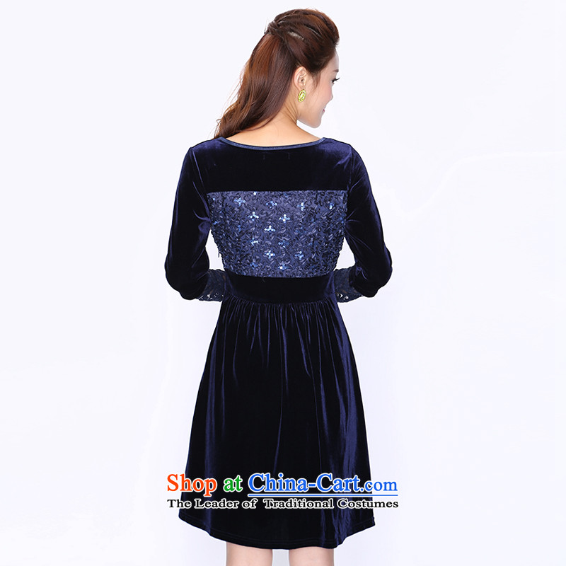 Shani flower, Email To Package xl women 2014 mm thick Korean lace tick spend winter clothing Kim scouring pads Sau San video thin relaxd dress 8729 Royal Blue 6XL, shani flower sogni (D'oro) , , , shopping on the Internet