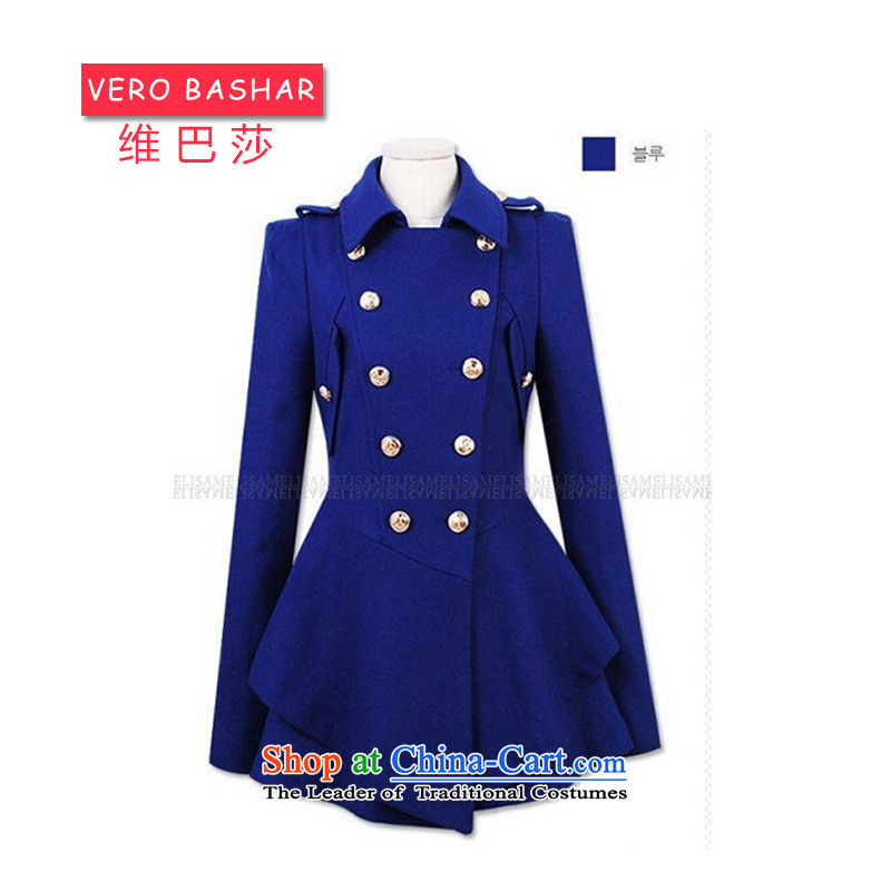 The Basha Europe and the autumn and winter with a star girls small B-jacket coat petticoats female blue L