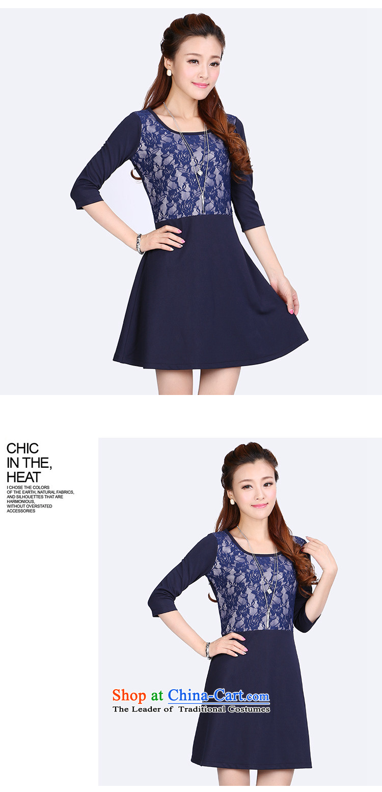 Luo Shani Flower Code women's dresses thick sister autumn 2014 installed video thin Korean version of the new lace stitching 6634 long-sleeved 6XL picture, prices, brand platters! The elections are supplied in the national character of distribution, so action, buy now enjoy more preferential! As soon as possible.