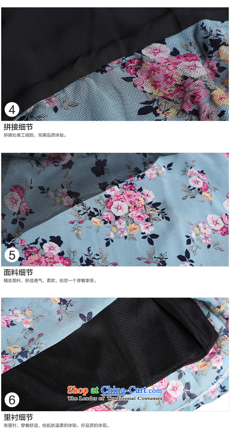 Shani flower, thick sister 2015 to increase the number of women with new graphics) Choo thin sweet chiffon dresses 6275 gray-blue 3XL picture, prices, brand platters! The elections are supplied in the national character of distribution, so action, buy now enjoy more preferential! As soon as possible.