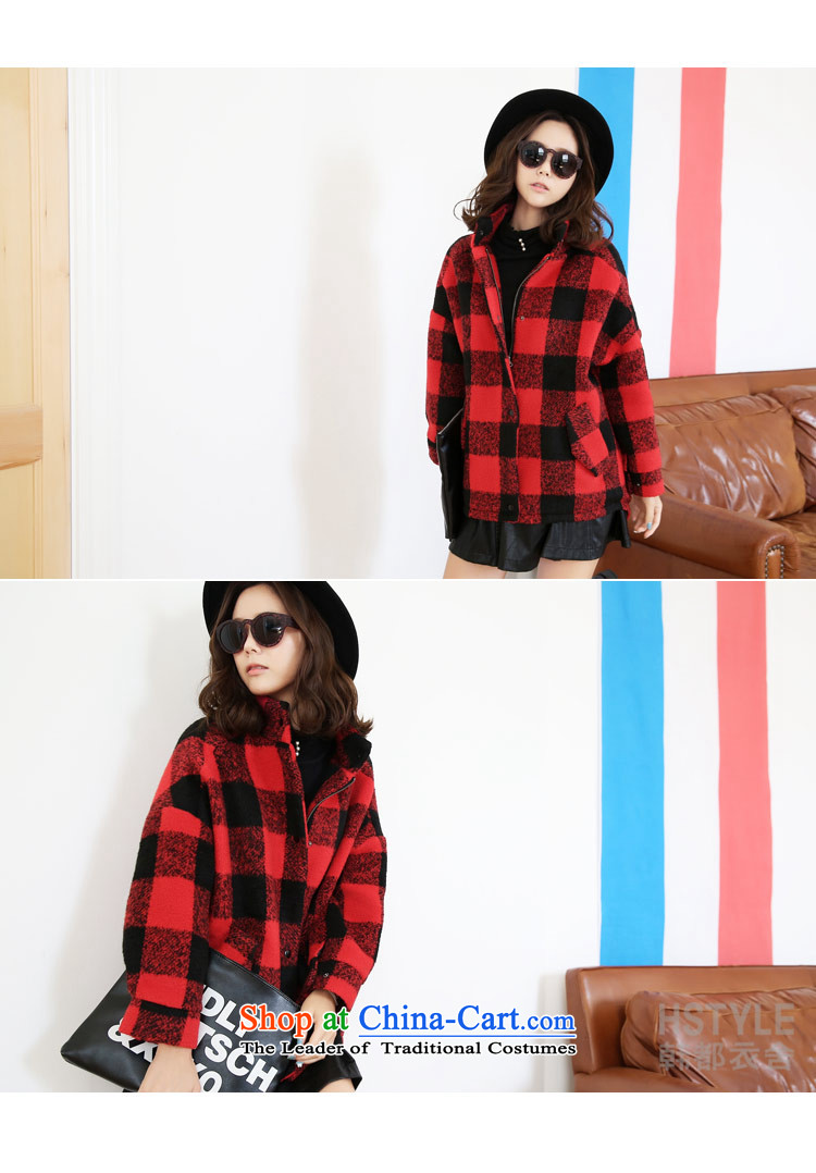 Korea has the Korean version of the Dag Hammarskjöld yi 2015 winter clothing new women's long sleeve loose grating EK3821 gross? jacket Tsat Red S picture, prices, brand platters! The elections are supplied in the national character of distribution, so action, buy now enjoy more preferential! As soon as possible.