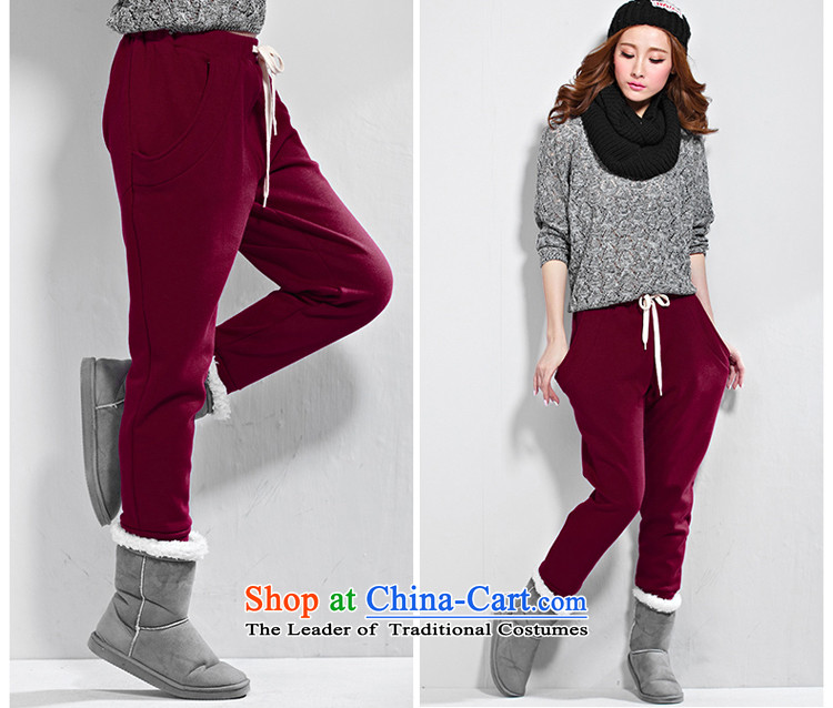 Szili Clinton larger ladies pants 2015 autumn and winter thick mm plus new lint-free cleaning Harun thick to intensify the relaxd casual trousers 200 catties, forming the women pants wine red 5XL picture, prices, brand platters! The elections are supplied in the national character of distribution, so action, buy now enjoy more preferential! As soon as possible.