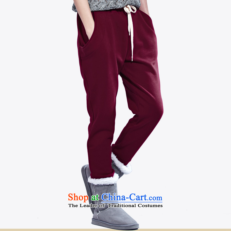 Szili Clinton larger ladies pants 2015 autumn and winter thick mm plus new lint-free cleaning Harun thick to intensify the relaxd casual trousers 200 catties, forming the women pants wine red 5XL, Szili (celia dayton , , , shopping on the Internet
