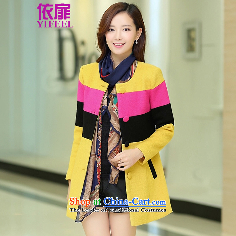 According to the bi 2015 autumn and winter for women Korean gross? coats wool coat female YF926? M, in accordance with the check has been pressed yellow shopping on the Internet