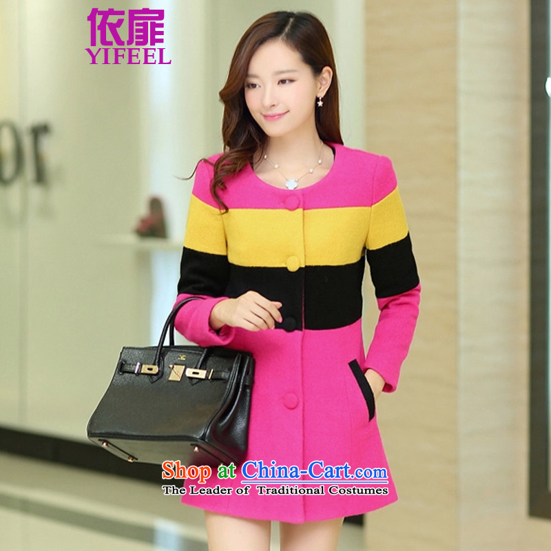 According to the bi 2015 autumn and winter for women Korean gross? coats wool coat female YF926? M, in accordance with the check has been pressed yellow shopping on the Internet