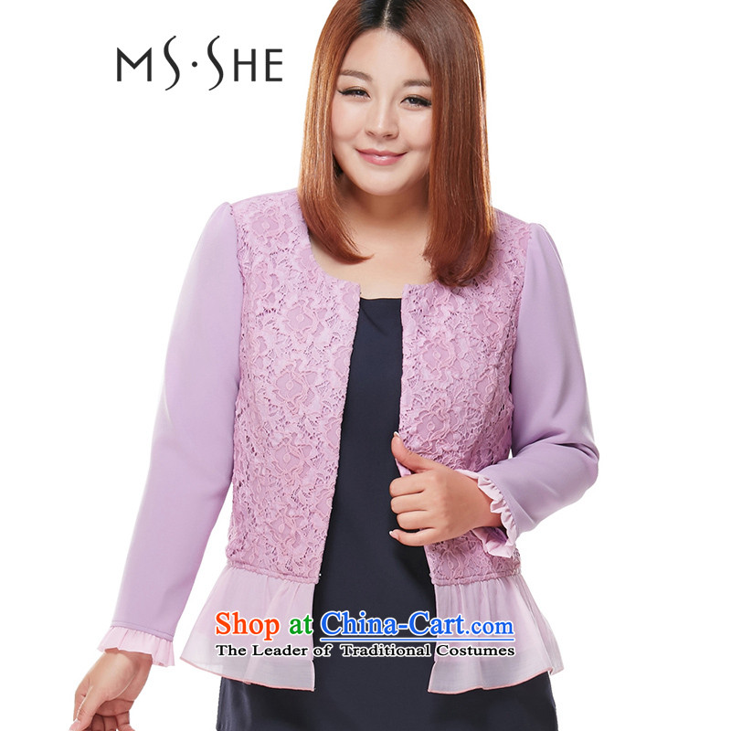 To increase the number msshe women 2015 Autumn new boxed version won thick mm thin coat jacket Sau San graphics which reached 12.7545 trillion purple 4XL