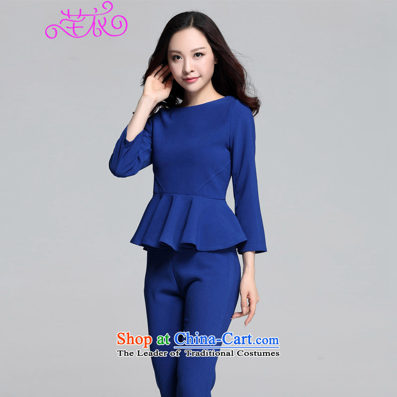 Kumabito xl women 2015 new fall/winter collections to 9 under the cuff billowy flounces shirt loose video thin pants really two kits blue 3XL 145-170, Constitution Yi shopping on the Internet has been pressed.